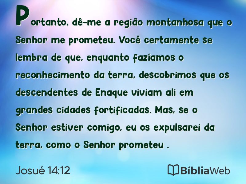 Josué 14:12 em imagem para compartilhar