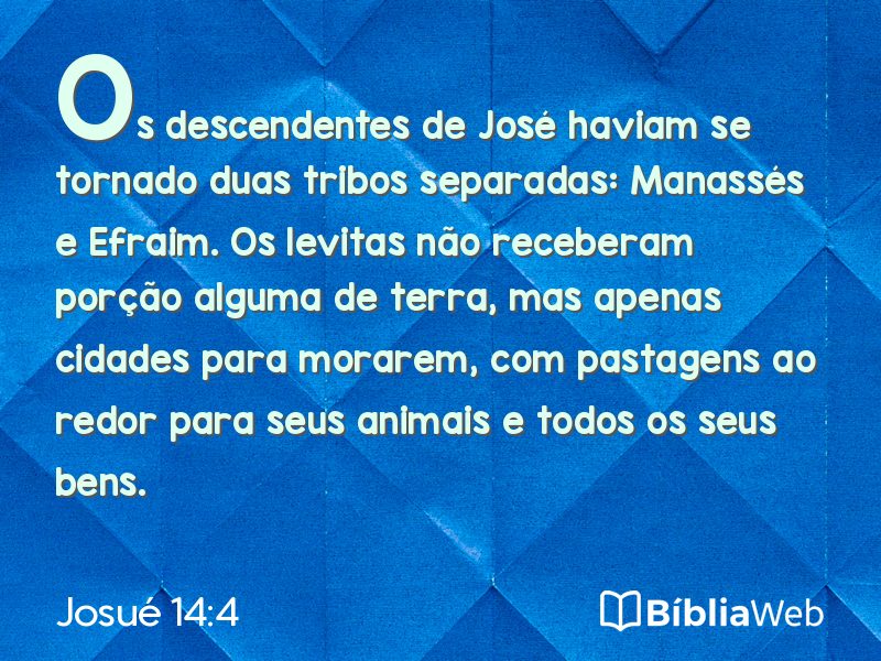 Josué 14:4 em imagem para compartilhar