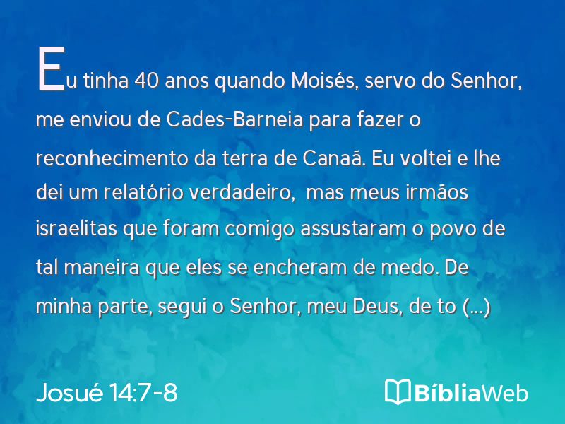 Josué 14:7-8 em imagem para compartilhar