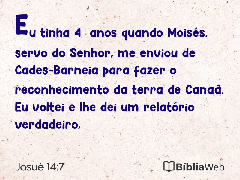 Josué 14:7 em imagem para compartilhar