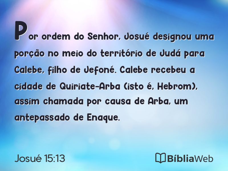 Josué 15:13 em imagem para compartilhar