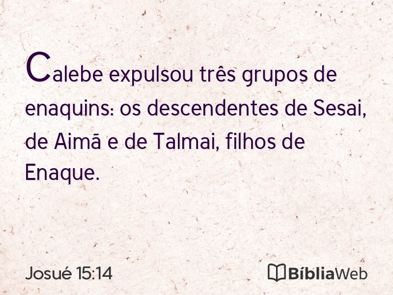 Josué 15:14 em imagem para compartilhar