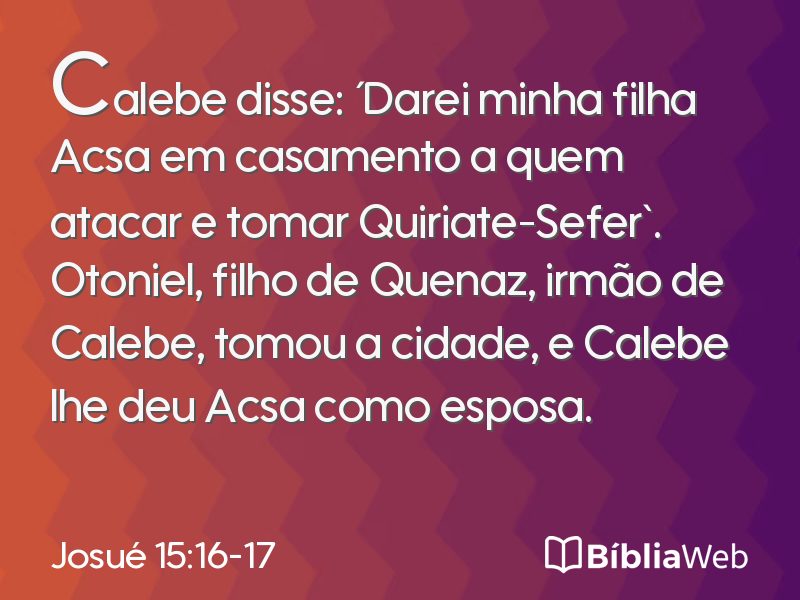 Josué 15:16-17 em imagem para compartilhar