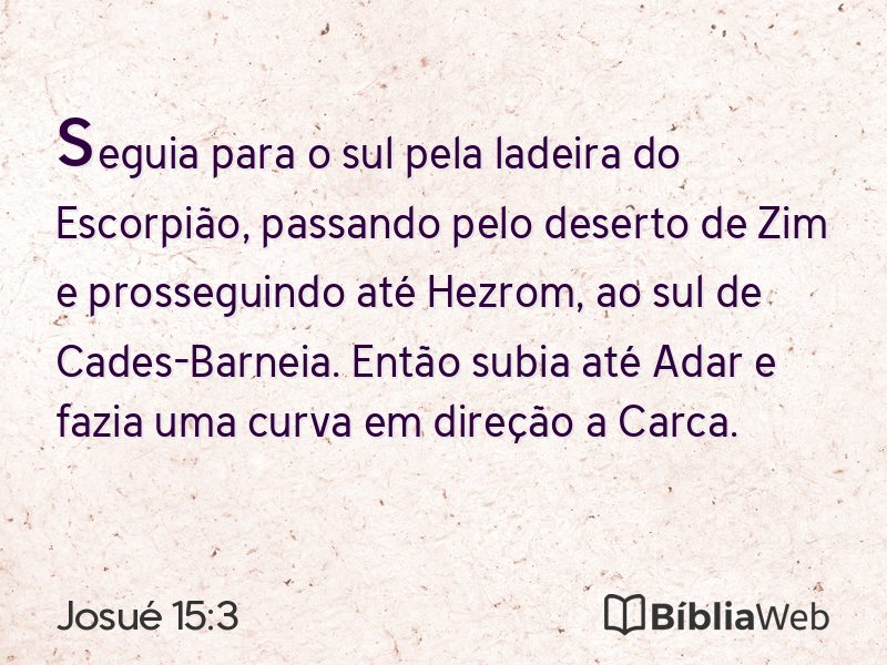 Josué 15:3 em imagem para compartilhar