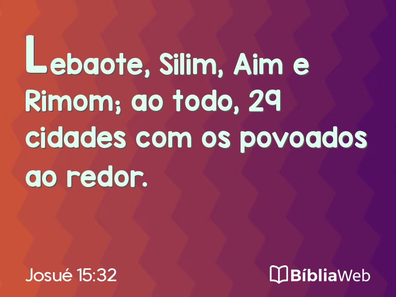 Josué 15:32 em imagem para compartilhar