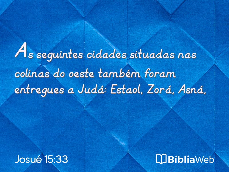 Josué 15:33 em imagem para compartilhar