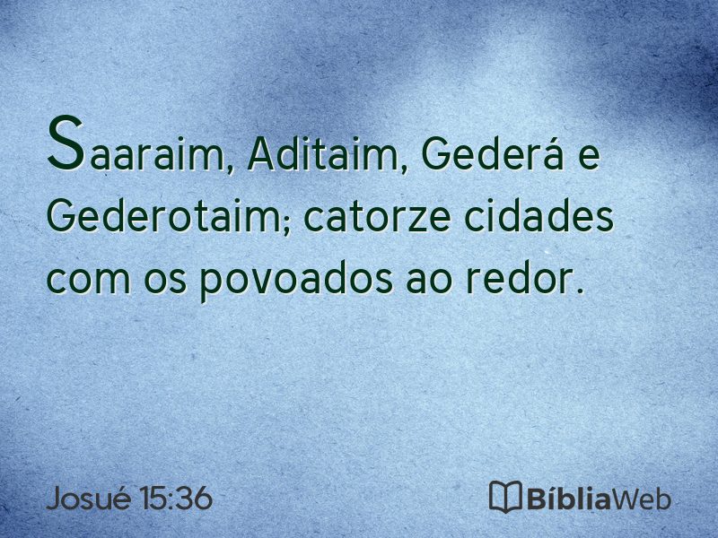 Josué 15:36 em imagem para compartilhar