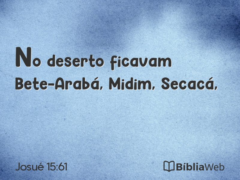 Josué 15:61 em imagem para compartilhar