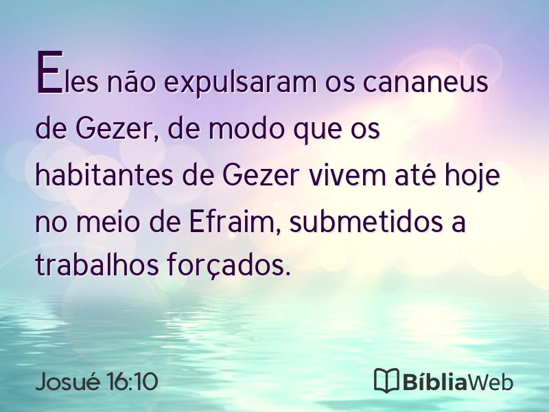 Josué 16:10 em imagem para compartilhar