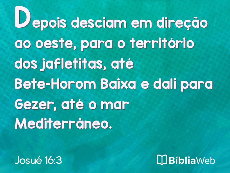 Josué 16:3 em imagem para compartilhar