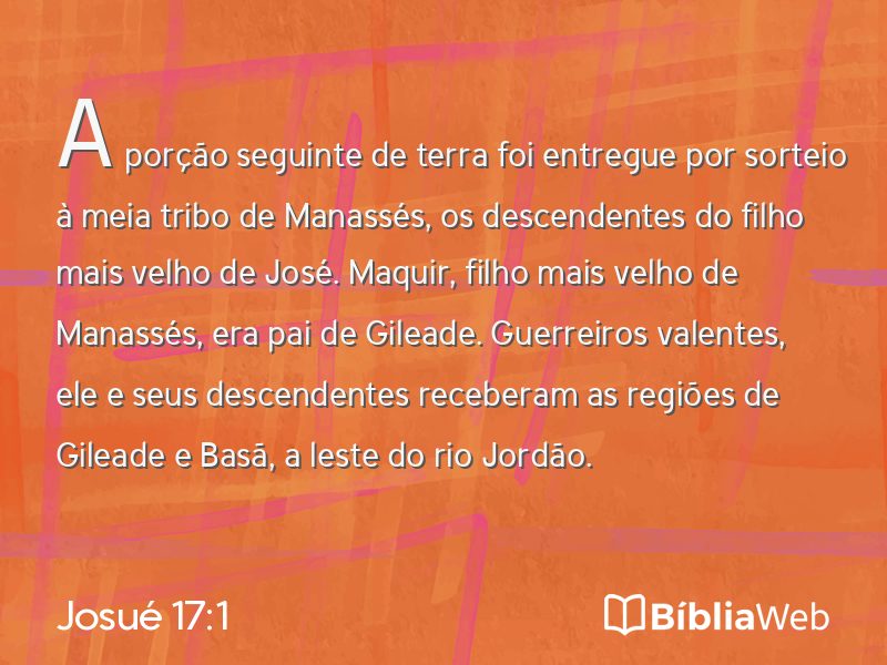 Josué 17:1 em imagem para compartilhar