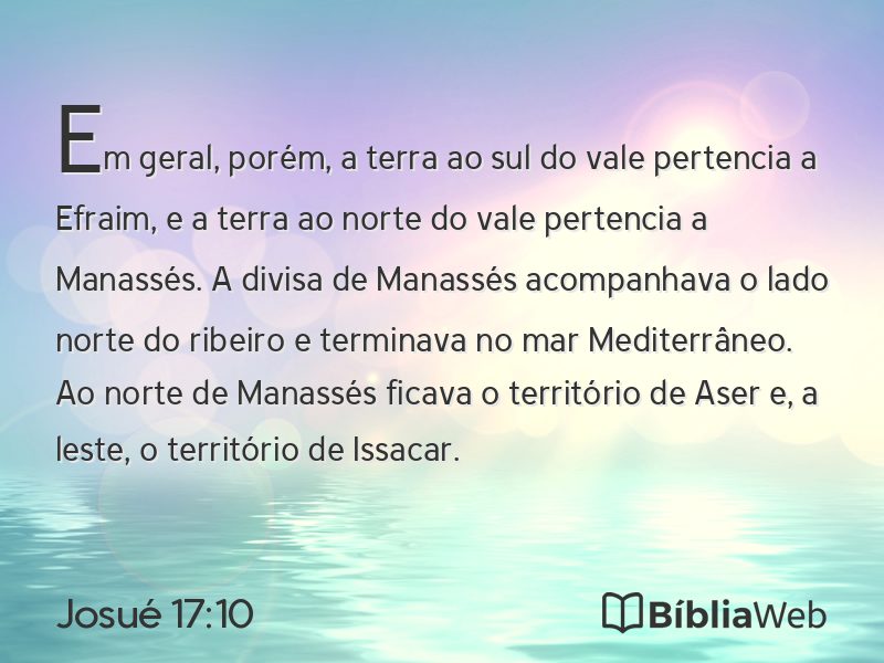 Josué 17:10 em imagem para compartilhar