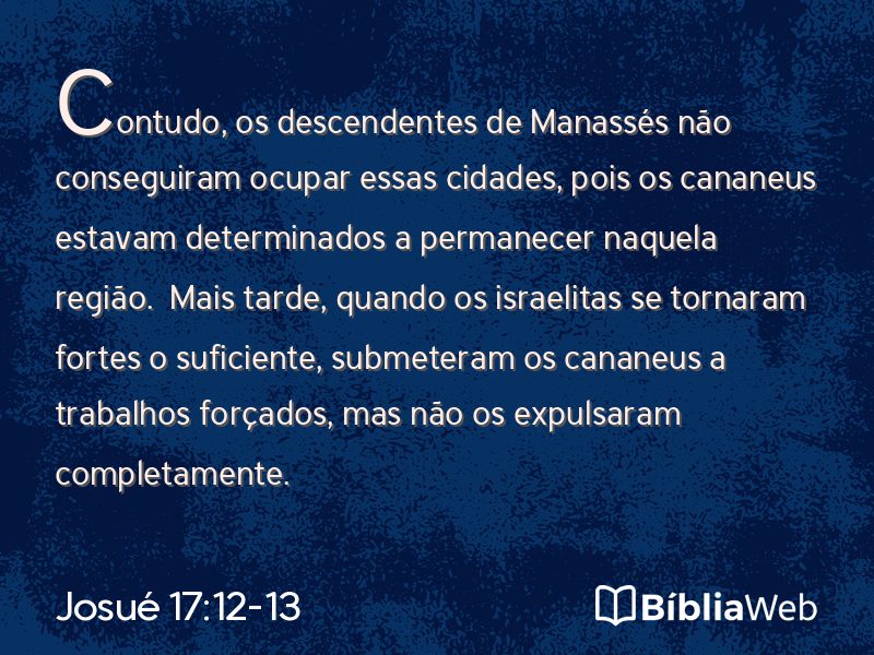 Josué 17:12-13 em imagem para compartilhar
