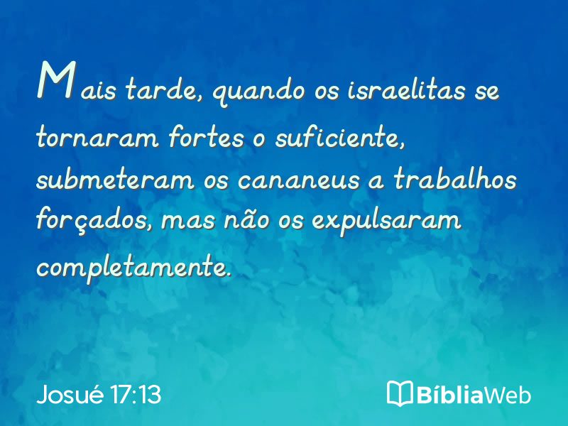 Josué 17:13 em imagem para compartilhar