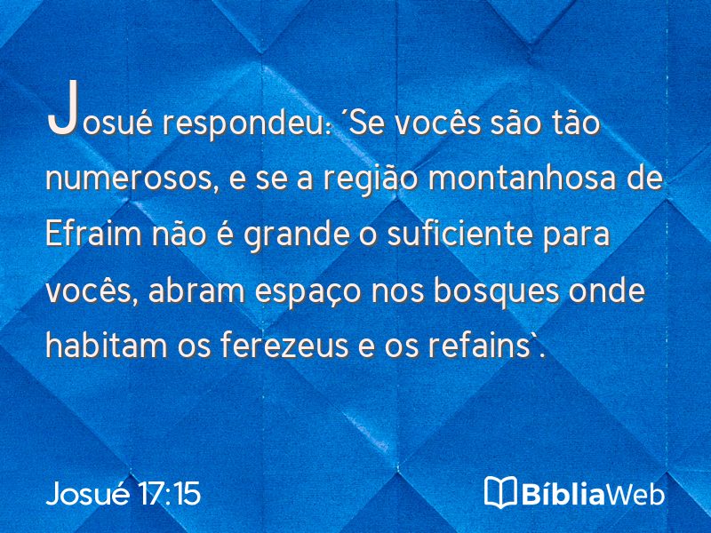 Josué 17:15 em imagem para compartilhar