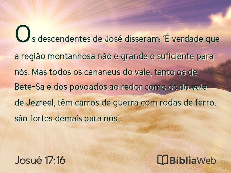 Josué 17:16 em imagem para compartilhar