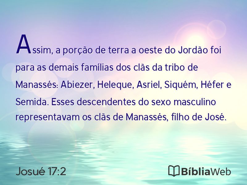 Josué 17:2 em imagem para compartilhar
