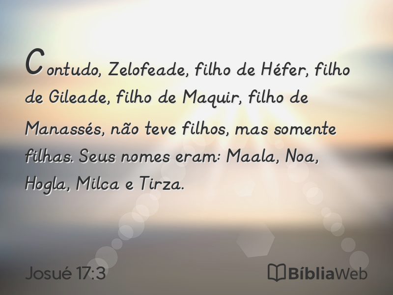 Josué 17:3 em imagem para compartilhar