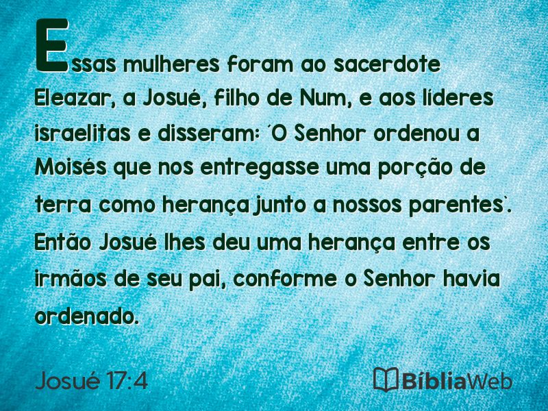 Josué 17:4 em imagem para compartilhar