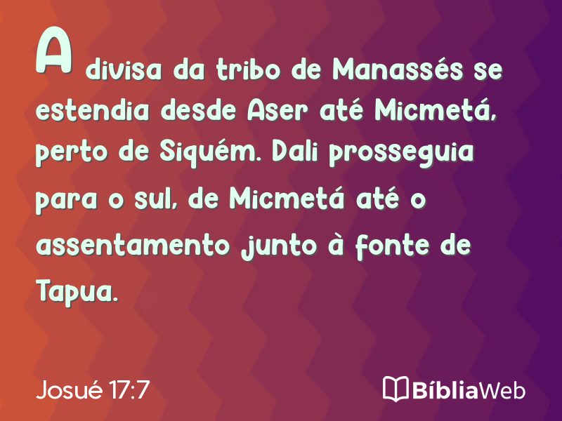 Josué 17:7 em imagem para compartilhar
