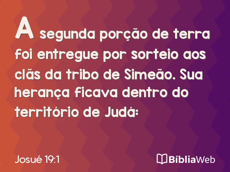 Josué 19:1 em imagem para compartilhar