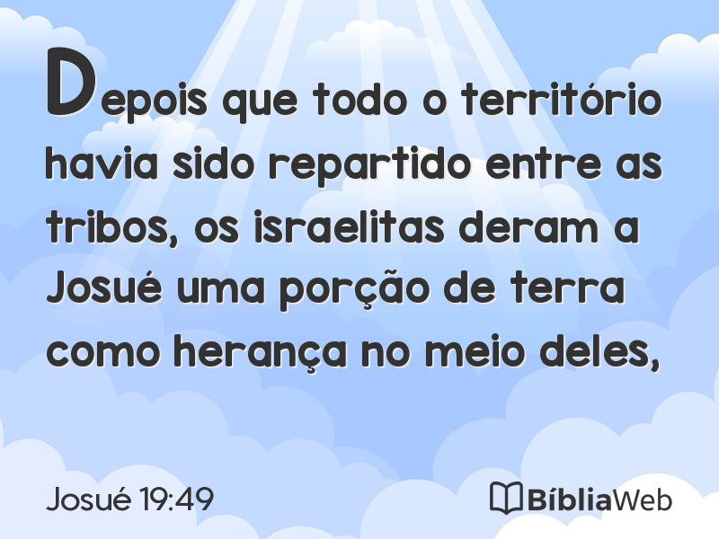 Josué 19:49 em imagem para compartilhar