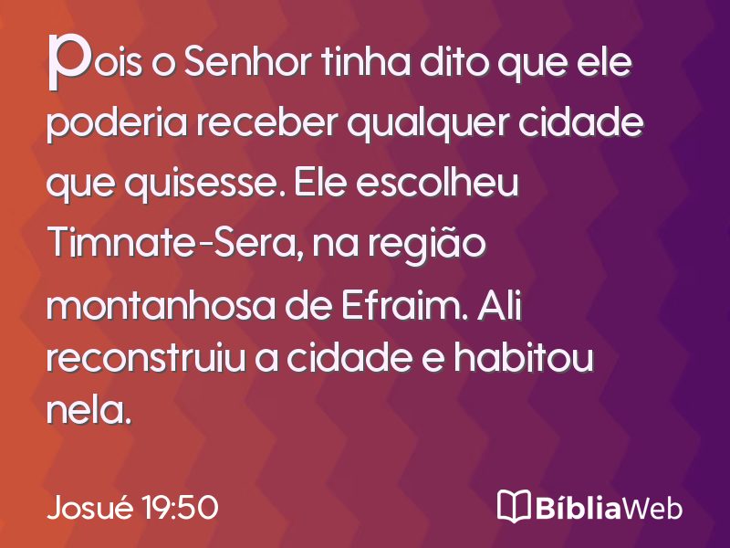 Josué 19:50 em imagem para compartilhar