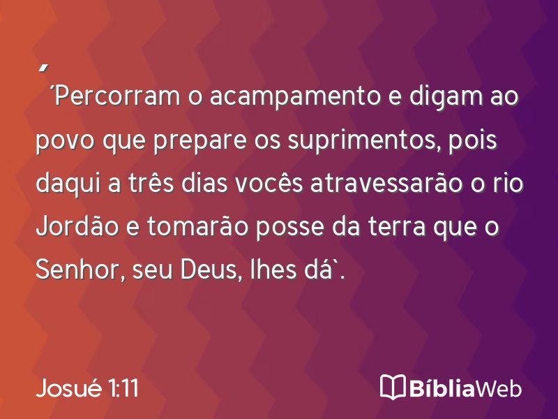 Josué 1:11 em imagem para compartilhar