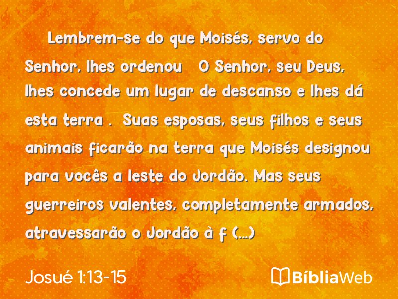 Josué 1:13-15 em imagem para compartilhar