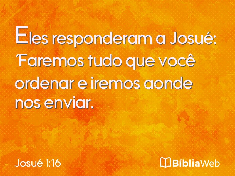 Josué 1:16 em imagem para compartilhar