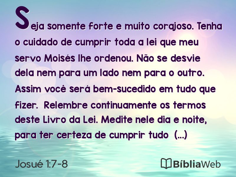 Josué 1:7-8 em imagem para compartilhar