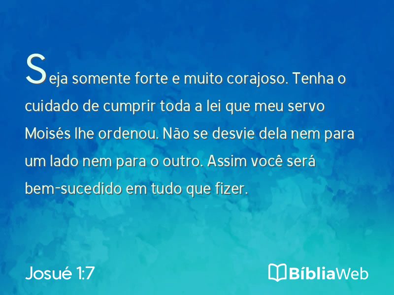 Josué 1:7 em imagem para compartilhar