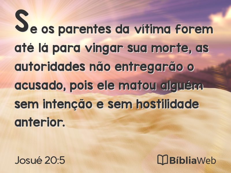 Josué 20:5 em imagem para compartilhar