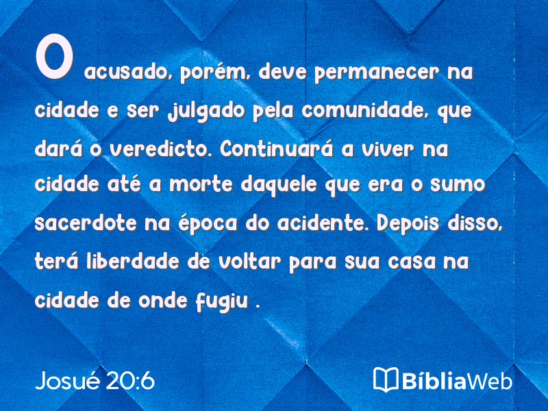 Josué 20:6 em imagem para compartilhar