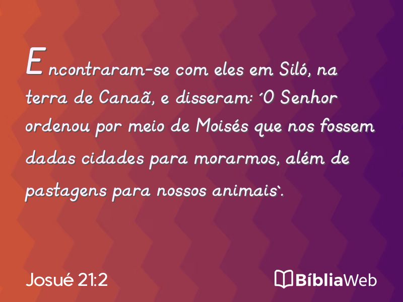 Josué 21:2 em imagem para compartilhar
