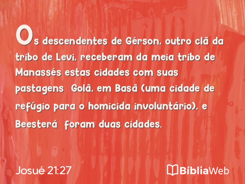 Josué 21:27 em imagem para compartilhar