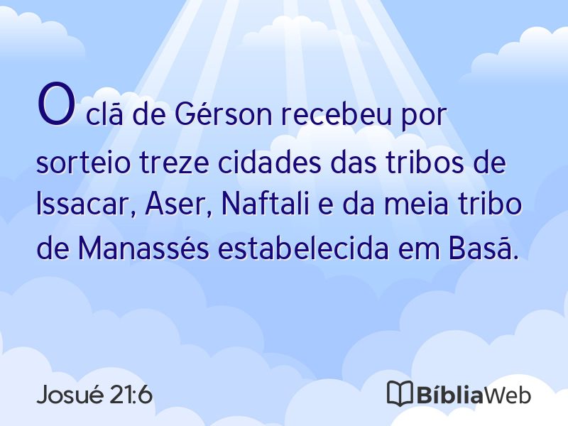 Josué 21:6 em imagem para compartilhar
