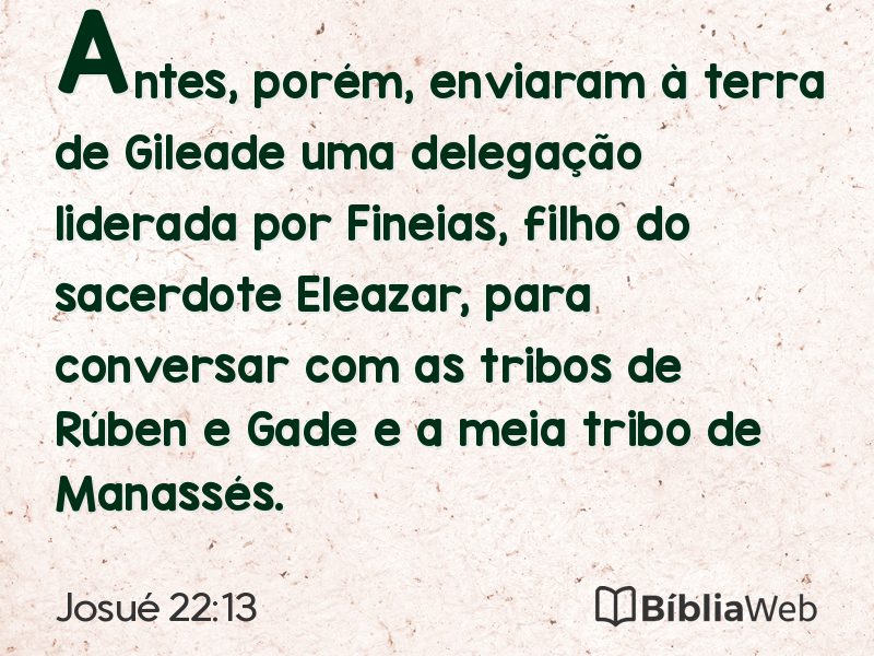 Josué 22:13 em imagem para compartilhar