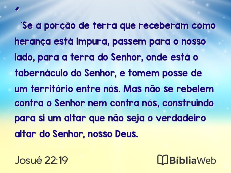 Josué 22:19 em imagem para compartilhar