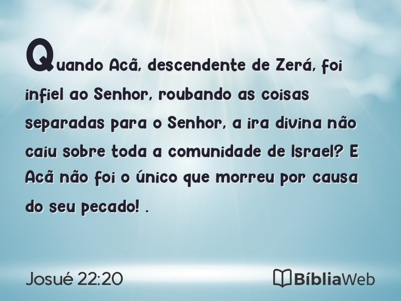 Josué 22:20 em imagem para compartilhar