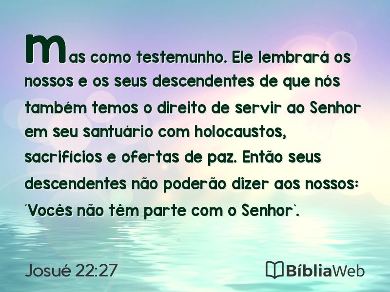 Josué 22:27 em imagem para compartilhar