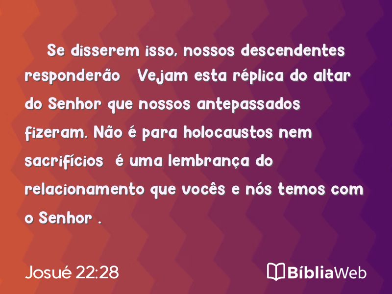 Josué 22:28 em imagem para compartilhar