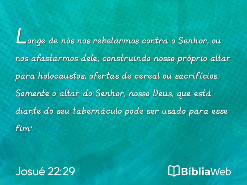 Josué 22:29 em imagem para compartilhar