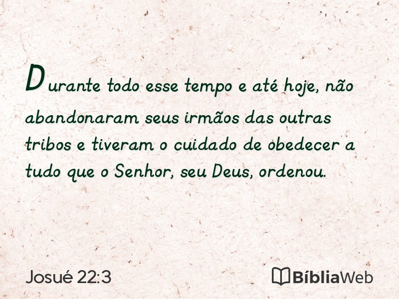 Josué 22:3 em imagem para compartilhar