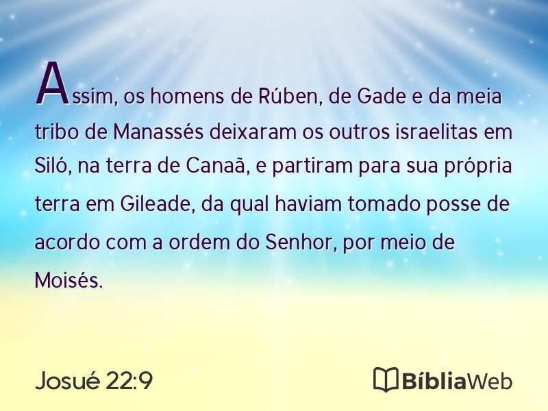 Josué 22:9 em imagem para compartilhar