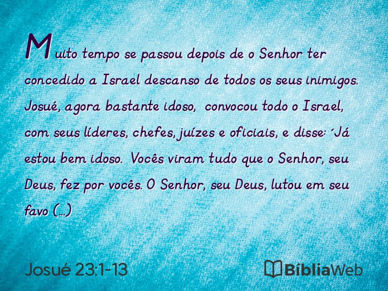 Josué 23:1-13 em imagem para compartilhar