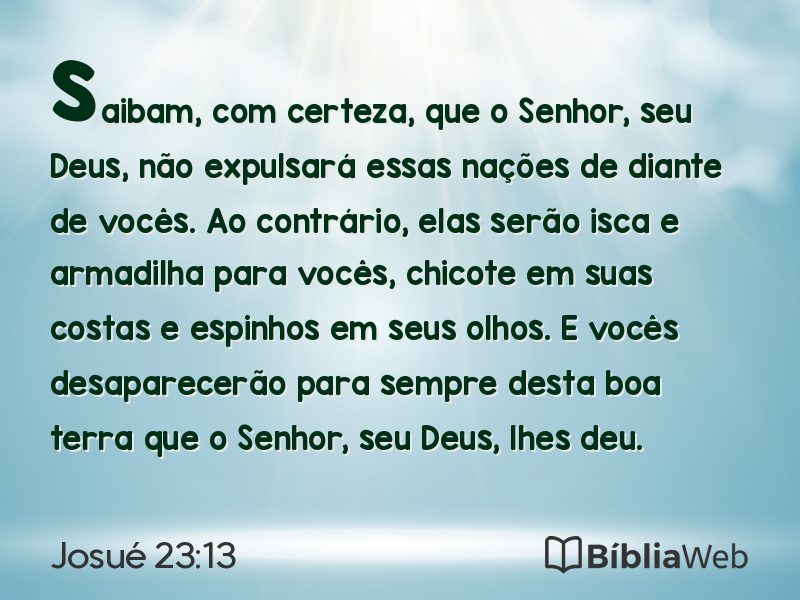 Josué 23:13 em imagem para compartilhar