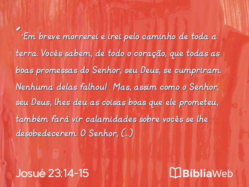 Josué 23:14-15 em imagem para compartilhar