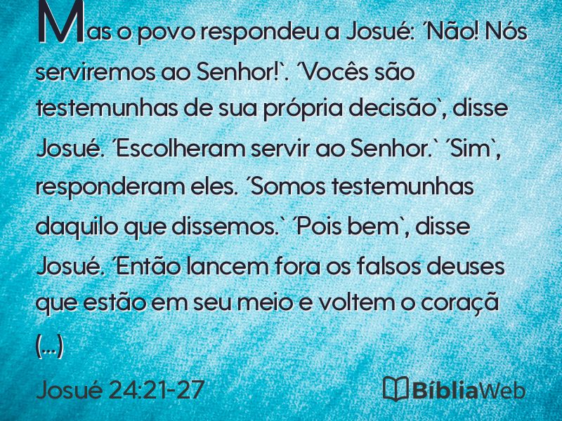 Josué 24:21-27 em imagem para compartilhar