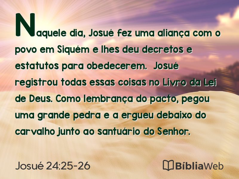 Josué 24:25-26 em imagem para compartilhar